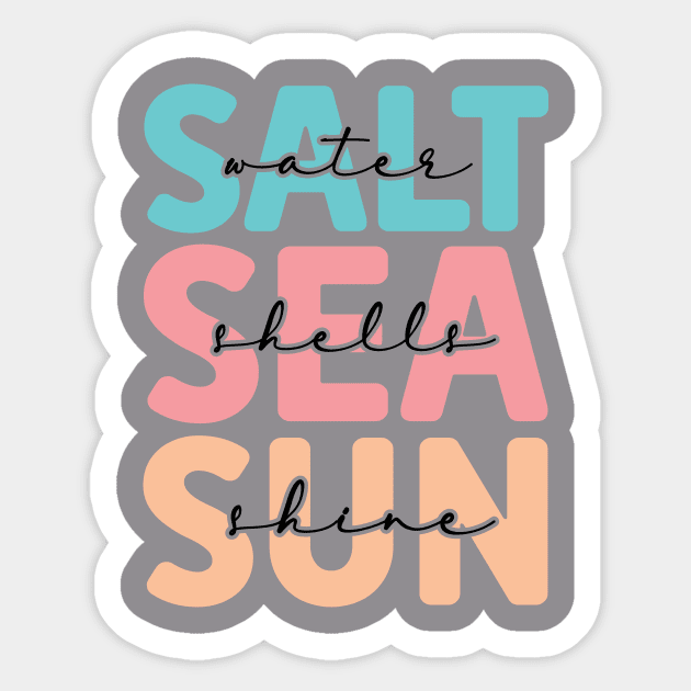 Salt Water, Sea Shells, Sunshine Sticker by Teresa's Store 1